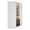 A white wardrobe with mirrored doors. Voir les images du produit