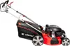 A red and black lawnmower is shown against a white background. Náhľad obrázku produktu