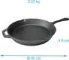 Gusseisen Pfanne - Rund 30 cm Durchmesser - 4.5 cm Höhe - Produktbild-Vorschau 2