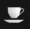 Tasse und Untertasse 250 ml, weißes Porzellan, Verona, G. Produktbild-Vorschau 1