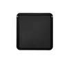 A square black mirror with rounded corners and a black frame, shown against a white background. Produktbild-Vorschau