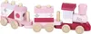 Holzeisenbahn rosa Holz Zug mit Bauklötzen für Kinder ab 18 Produktbild-Vorschau 1