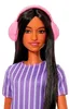 Barbie Fashionistas Puppe Nr. 245 in violett gestreiftem Produktbild-Vorschau 4