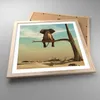 Gerahmtes Poster - Rahmen in heller Eiche - Elefant sitzend Produktbild-Vorschau 3
