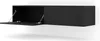 A black, wall-mounted TV cabinet with one door open, showing its interior and support hinges. Náhľad obrázku produktu