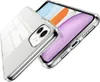 A clear protective phone case is shown on a white background, with a portion of a phone screen visible inside. Produktbild-Vorschau