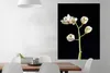 MuchoWow® Poster Ein Zweig mit Orchideen auf schwarzem Produktbild-Vorschau 2