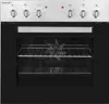 A front view of a built-in oven with a glass ceramic hob. Produktbild-Vorschau