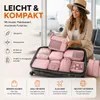 Set van 8 kofferorganizers in roze, inclusief cosmetics tas Productafbeelding-voorbeeld 4