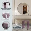 A bathroom scene with a vanity, mirror, and a purple acrylic stool. Anteprima dell’immagine prodotto