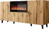 A wooden sideboard with a built-in electric fireplace. Náhled obrázku produktu