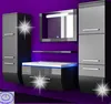 70 cm Badmöbel Set Schwarz   Hochglanz Badezimmermöbel Produktbild-Vorschau 1
