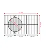 A diagram showing the dimensions of a gas grill. Produktbild-Vorschau