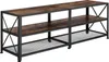 Meuble bas - 141 cm, Bois foncé industriel, rustique Voir les images du produit 1