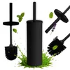 A collage of a black toilet brush set with mint and lavender accents, and green liquid splashes. Anteprima dell’immagine prodotto