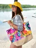 styleBREAKER Damen Strandtasche mit buntem Blumen Muster Produktbild-Vorschau 6