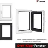 A collage of different window frames and a partially opened window, with marketing text. Anteprima dell’immagine prodotto