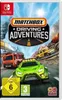 The image shows the cover art for the Nintendo Switch game 'Matchbox Driving Adventures'. It features several toy cars, including a green off-road vehicle, a red fire truck, and a yellow pickup truck, driving on a road with a mountainous background. Produktbild-Vorschau