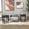 Súprava 2 nočných stolíkov OYRREU, 40x30x60,3 cm, čierna Náhľad obrázku produktu 2