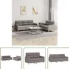 The Living Store 2-tlg. Sofagarnitur mit Kissen Taupe Stoff Produktbild-Vorschau 1