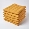 HOMESCAPES 6er Set Stuhlkissen 40x40 cm senfgelb – Produktbild-Vorschau 1