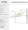 A diagram and technical specifications for a retractable awning. Náhled obrázku produktu