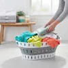 Panier à linge ovale pliable 36L - Plastique gris, stable & Voir les images du produit 7