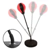 A red and black punching ball on a stand, with ghosted images of the ball in different positions. Produktbild-Vorschau