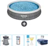 Bestway runder aufblasbarer Fast-Set-Pool – Rattan-Druck – Produktbild-Vorschau 1