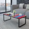 vidaXL Couchtisch mit Glasplatte Regenbogen-Aufdruck Produktbild-Vorschau 5