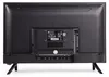 The back of a black LED TV is shown, mounted on its stand. Produktbild-Vorschau