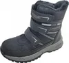 A single black and gray winter boot for children. Voir les images du produit