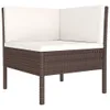 12-tlg. Garten-Lounge-Set mit Auflagen Poly Rattan Braun Produktbild-Vorschau 5