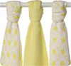 XKKO Pannolino in mussola 70x70 set di 3 Little Stars Lemon Anteprima dell’immagine prodotto 1