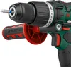 A close-up view of a cordless drill's chuck, handle, and part of the body. Produktbild-Vorschau