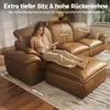 Ecksofa 3-Sitzer mit Longchair 280cm, Weiches Lederoptik Produktbild-Vorschau 2