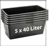 5 Stk. 40 Liter Mörtelkasten Pflanzwanne Tuppe Zementkübel Produktbild-Vorschau 1