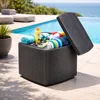 Garten Beistelltisch Rattan Optik mit Aufbewahrungsfach Kunststoff 53x53x40cm Produktbild-Vorschau