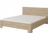 A wooden bed frame with a white mattress and headboard, set against a white background. Voir les images du produit