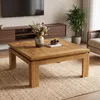 Tribesigns Massivholz Couchtisch 100x100 cm, Quadratischer Produktbild-Vorschau 1