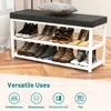 Schuhbank 90 cm mit 2 Ablagen, PolyurethanSitz, für Flur Produktbild-Vorschau 3