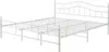A white metal bed frame with a slatted base, shown from a side-diagonal angle against a white background. Produktbild-Vorschau