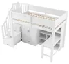 Hochbett mit Schreibtisch, Schrank, Regal, Stauraumtreppe, Produktbild-Vorschau 8
