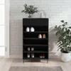 vidaXL Skriňa na topánky čierna 60x35x105 cm Materiál drevo Náhľad obrázku produktu 2