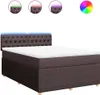 vidaXL Boxspringbett mit Matratze Dunkelbraun 140x190 cm Produktbild-Vorschau 1