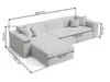 A diagram of a sectional sofa with dimensions indicated. Produktbild-Vorschau
