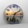 Wanduhr - Rund - Glasuhr - Westen Sonne Strand - 30x30cm - Produktbild-Vorschau 4