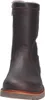A front view of a brown leather boot with a zipper and fur lining. Produktbild-Vorschau