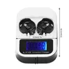 A white and black universal battery charger with an LCD screen showing charging status. Náhled obrázku produktu
