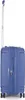 A blue carry-on suitcase with a telescopic handle and wheels, shown from the back. Produktbild-Vorschau
